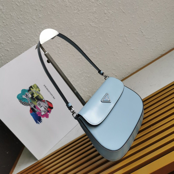 Pra*a cleo brushed leather shoulder bag with flap