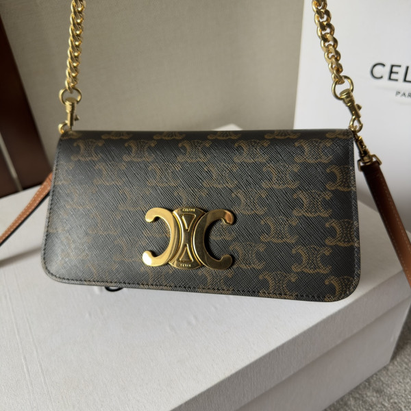 CELIN* CHAIN SHOULDER BAG TRIOMPHE