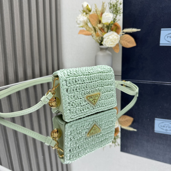 Pra*a cardholder with shoulder strap and crystals