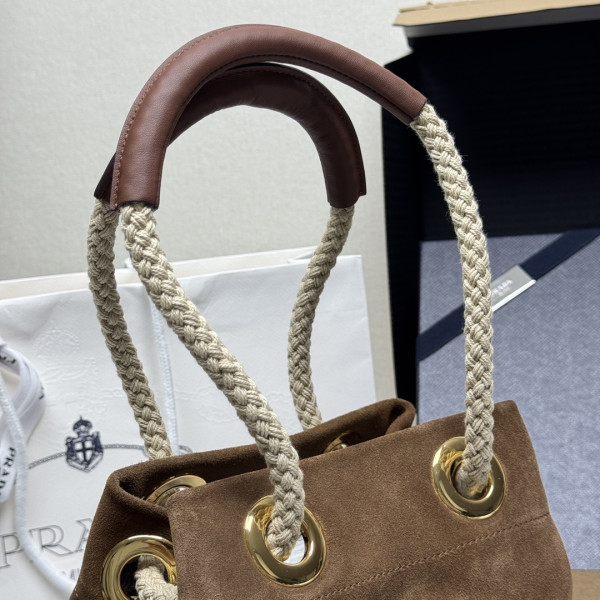 Pra*a mariner small suede bucket bag